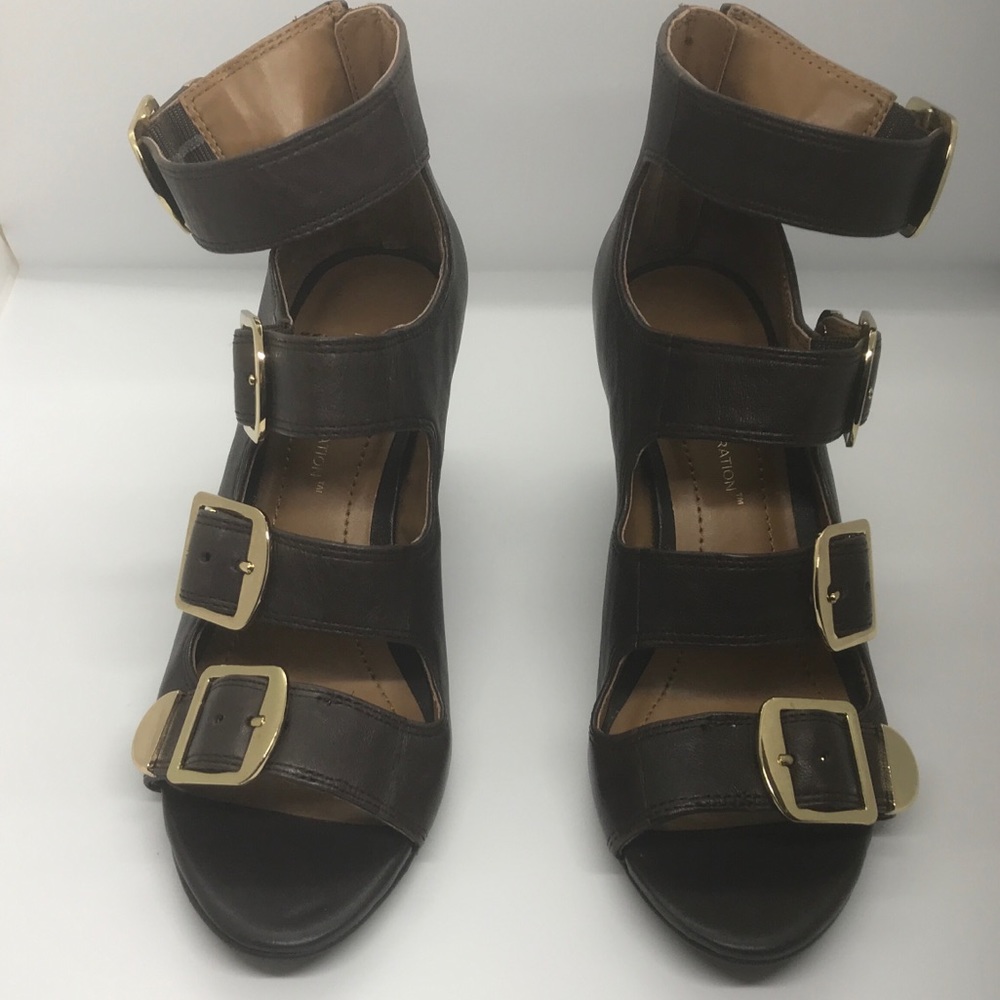 BCBGeneration Cayden Brown Wedge Sandals 5 1/2 M
